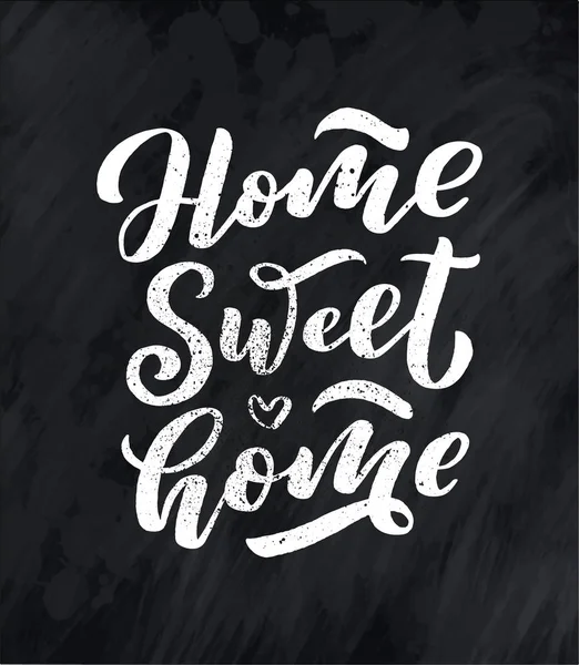 Home Sweet Home Card Hand Drawn Lettering Modern Calligraphy Ink — Stock Vector