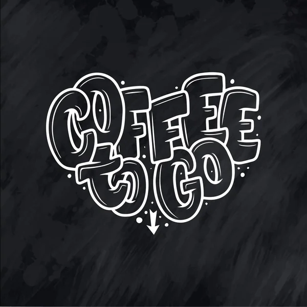 Mão Lettering Citação Com Esboço Para Café Café Frase Tipográfica — Vetor de Stock