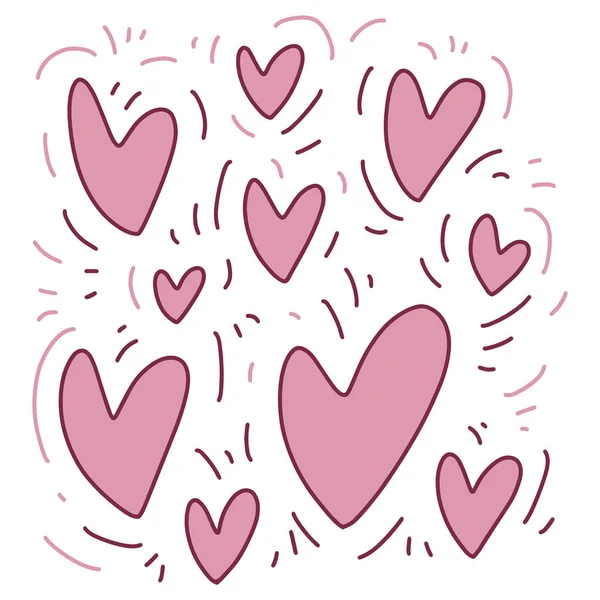 Шаблон Doodle Дизайну Друку Сердечками Ескізів Абстрактний Геометричний Фон Мила — стоковий вектор
