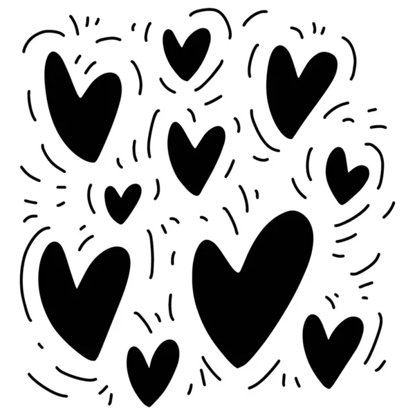 Рисунок Рисунка Печати Наброском Сердца Абстрактный Геометрический Фон Симпатичная Текстура — стоковый вектор