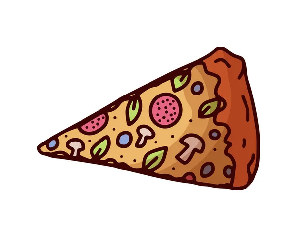 Desenho Ilustração Vintage Com Pizza Doodle Fundo Branco Desenho Vetorial —  Vetores de Stock