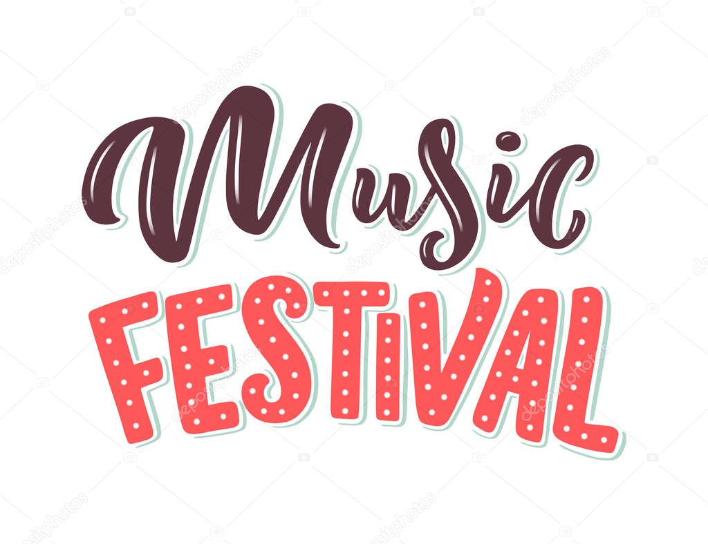 Quote about music. Hand drawn vintage illustration with hand drawn lettering. Phrase for print on t-shirts and bags, stationary or as a poster. Vector