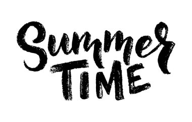 Summer hakkında yazı yazan vektör el çizimi. Seyahat acentesi için el yazısı, plaj partisi. Kartpostal, tişört veya poster için harika bir tasarım..