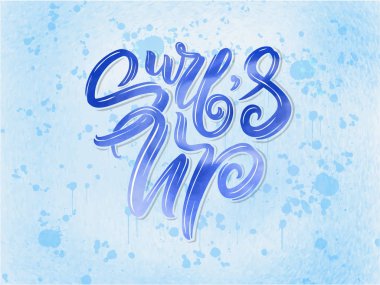 Posterler, baskılar, kartlar için sörf harfleri. Sörfle ilgili tekstil tasarımı. Vektör vintage çizimi.