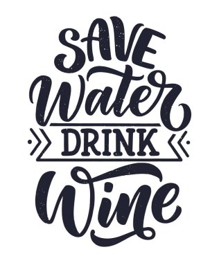 Şarap harfi kompozisyonu modern tarzda. Alkol içeceği bar içeceği konsepti. Baskı ya da poster için klasik tipografi. Vektör illüstrasyonu.