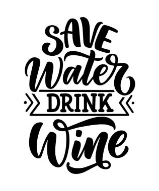 Şarap harfi kompozisyonu modern tarzda. Alkol içeceği bar içeceği konsepti. Baskı ya da poster için klasik tipografi. Vektör illüstrasyonu.