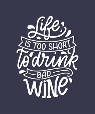 Şarap harfi kompozisyonu modern tarzda. Alkol içeceği bar içeceği konsepti. Baskı ya da poster için klasik tipografi. Vektör illüstrasyonu.