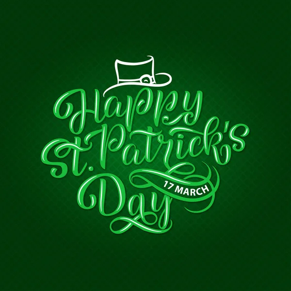 Vector Illustration Happy Saint Patrick Day Logotype Hand Sketched Irish — Stock Vector