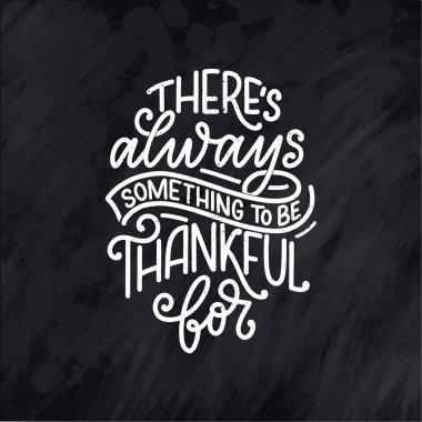 Şükran Günü için el yazması harfler. Tipografik tasarım. Tebrik kartı, poster ya da baskı şablonu. Sonbahar konsepti. Vektör İllüstrasyonu