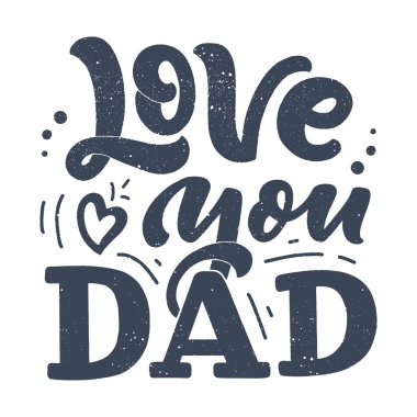 Babalar günü tebrik kartı için mektup, her şey için harika bir tasarım. Tipografi posteri. Vektör vintage çizimi.