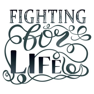 Moda el yazısı posteri. El çizimi kaligrafi, beyaz arka planda izole bir şekilde yaşam harfleri için savaşıyor.