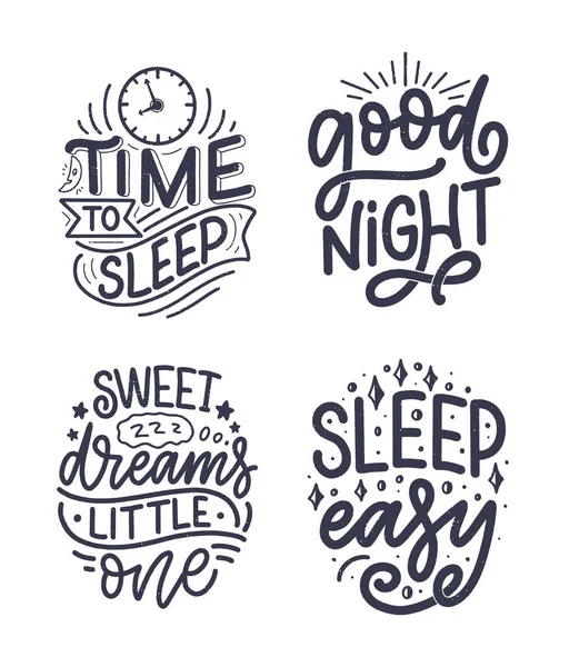 Lettering Eslogan Sobre Dormir Buenas Noches Diseño Ilustración Vectorial Para — Vector de stock