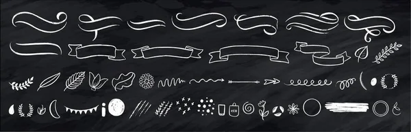 Flechas Abstractas Cintas Otros Elementos Estilo Dibujado Mano Para Diseño — Vector de stock