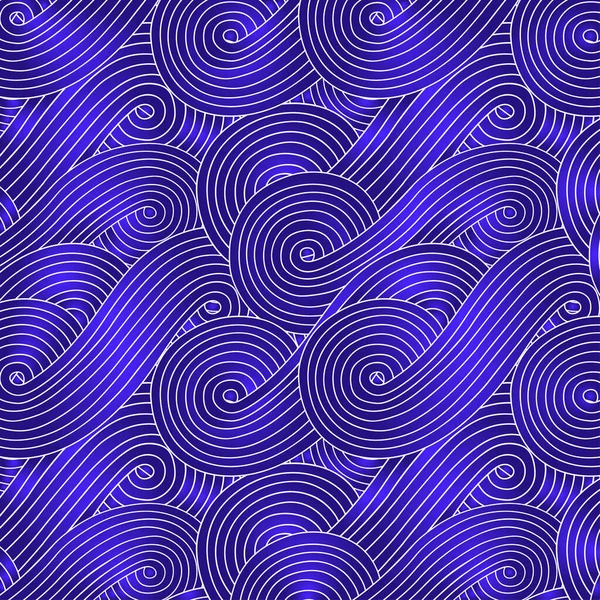 Абстрактно Векторный Волновой Фон Дутых Линий Нарисованных Рукой Цветочный Узор — стоковый вектор
