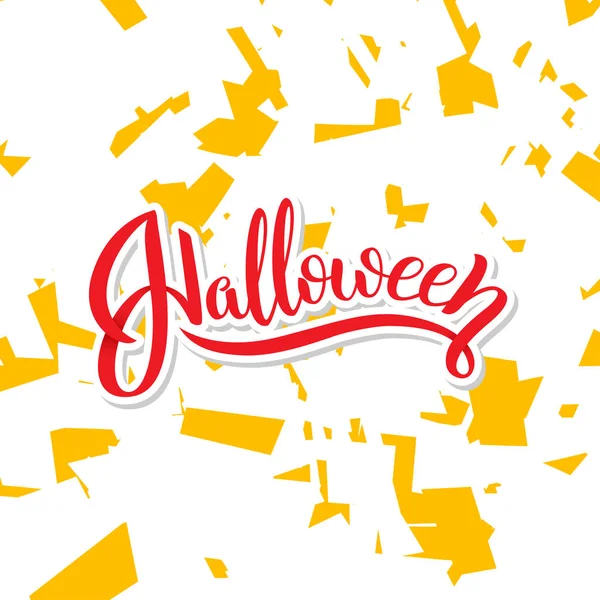 Feliz Vetor Halloween Caligrafia Férias Com Aranha Web Para Banner — Vetor de Stock