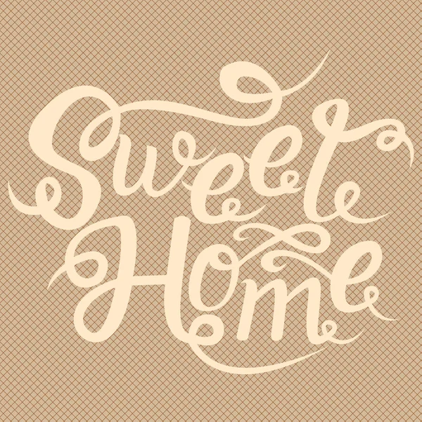 Home Sweet Home Card Hand Drawn Lettering Modern Calligraphy Ink — Stock Vector