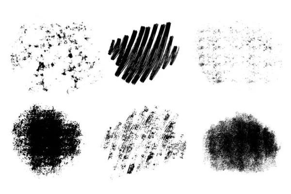 Vector Set Grunge Artistic Brush Strokes Design Elements Empty Black — Stock Vector