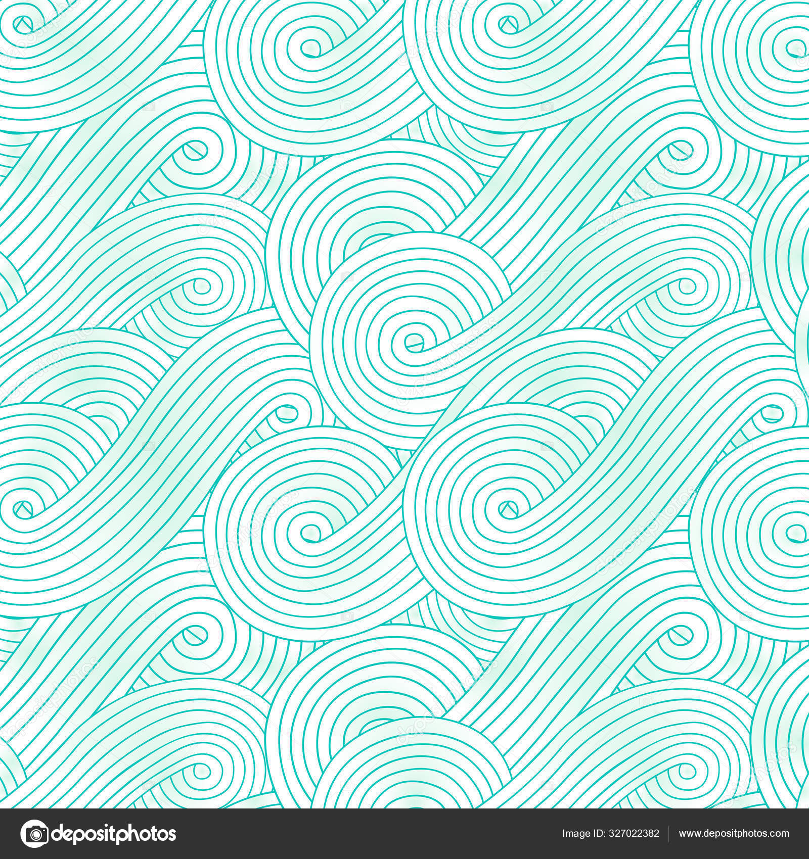 Abstract Vector Wave Background Doodle Hand Drawn Lines Colorful Floral ...