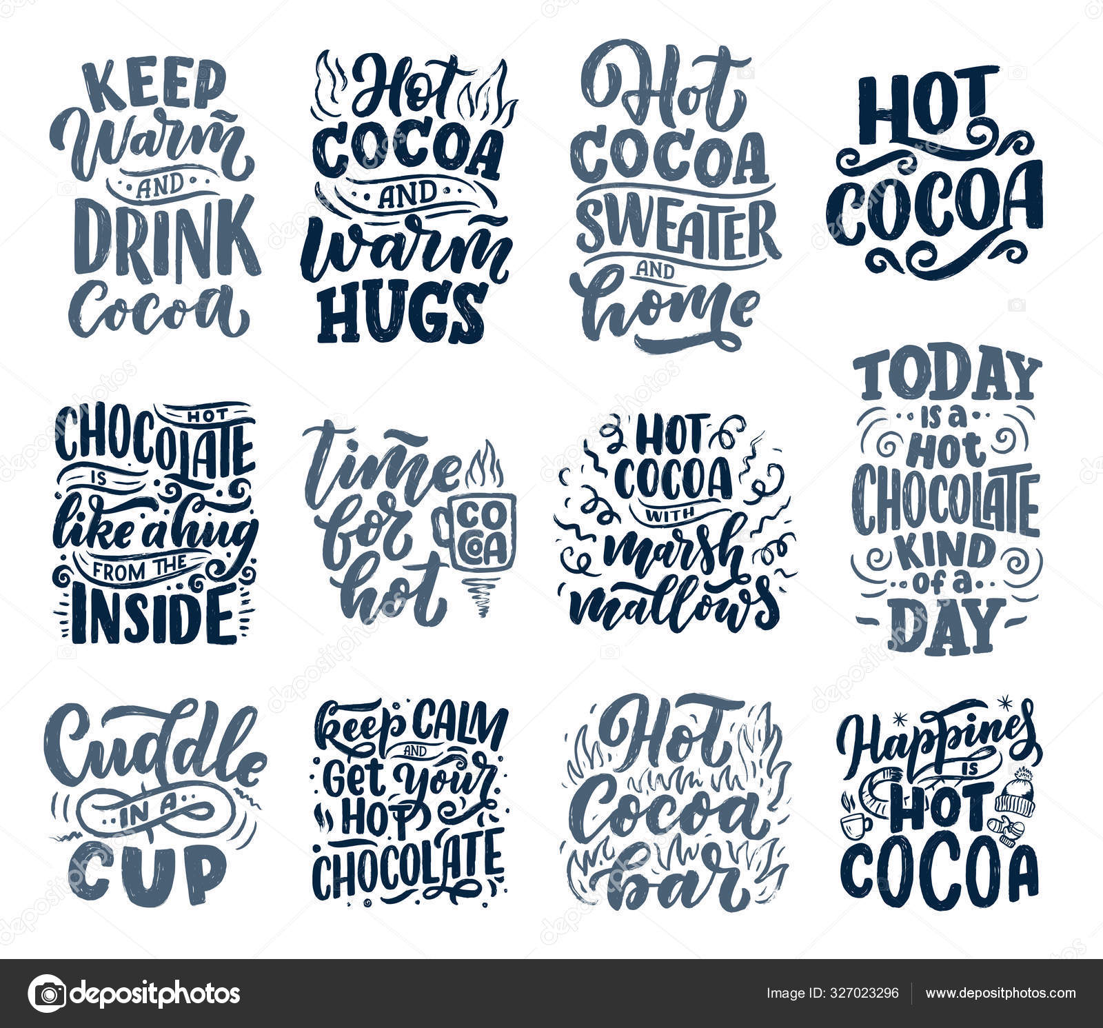 Keep warm - hand lettering celebration quote Vector Image