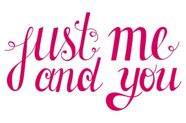 Mektup, sadece sen ve ben, kartlar için tasarım elementleri. Vektör illüstrasyonu