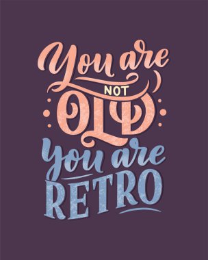 Eski usul doğum günü harfleri. Yıldönümü davetiyesi. Kutlama tasarımı için klasik davetiye şablonu. Vektör Komik alıntı