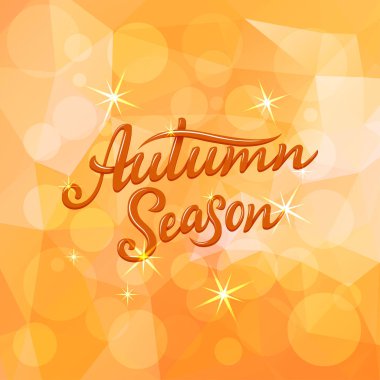 Autumn Season harfleri. El yapımı kompozisyon. Kartlar, baskılar, afişler, posterler ve daha fazlası için tasarım öğeleri. Vektör illüstrasyonu