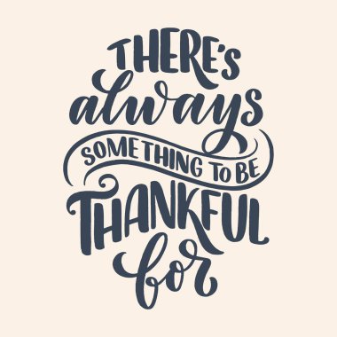 Şükran Günü için el yazması harfler. Tipografik tasarım. Tebrik kartı, poster ya da baskı şablonu. Sonbahar konsepti. Vektör İllüstrasyonu