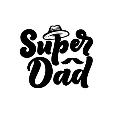 Babalar günü tebrik kartı için mektup, her şey için harika bir tasarım. Tipografi posteri. Vektör vintage çizimi.