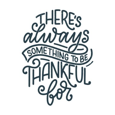 Şükran Günü için el yazması harfler. Tipografik tasarım. Tebrik kartı, poster ya da baskı şablonu. Sonbahar konsepti. Vektör İllüstrasyonu