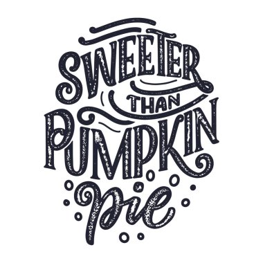 Şükran Günü için el yazması harfler. Tipografik tasarım. Tebrik kartı, poster ya da baskı şablonu. Sonbahar konsepti. Vektör İllüstrasyonu