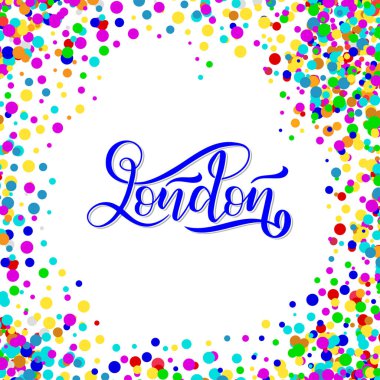El yazısıyla yazılmış şehir ismi. El yazısı kaligrafi. Londra mı? El yapımı Harf, vektör çizimi