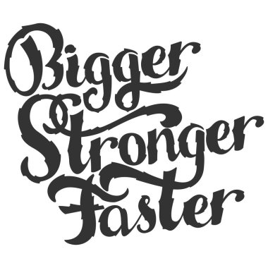 Daha sert, daha hızlı, daha güçlü. İlham verici spor diyor. Motivasyonel alıntı. Vektör tipografi konsept tasarım illüstrasyon