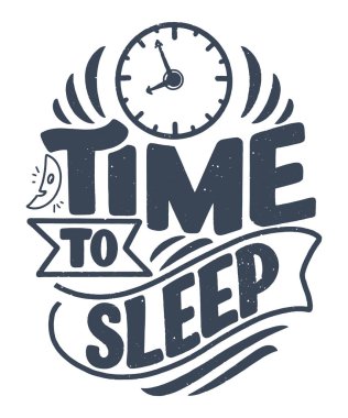 Uyku ve iyi geceler sloganı. Grafikler, baskılar, posterler, kartlar, çıkartmalar ve diğer yaratıcı kullanımlar için vektör illüstrasyon tasarımı