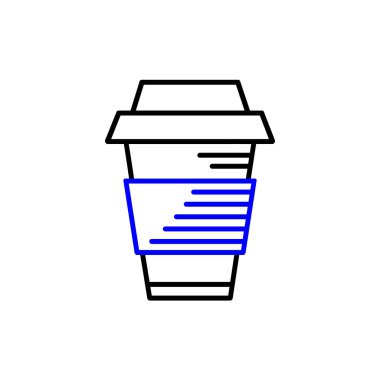 Çizgi resim ikonu, kahve kupası ikonu, yiyecek özeti, kahve ikonu. Vektör satırı resim simgesi