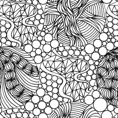 Çizim biçimi olan soyut, kusursuz arkaplan, sizin için zen karmaşası tasarım veya yetişkin boyama kitabı