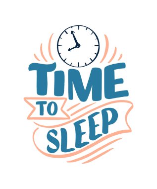 Uyku ve iyi geceler sloganı. Grafikler, baskılar, posterler, kartlar, çıkartmalar ve diğer yaratıcı kullanımlar için vektör illüstrasyon tasarımı