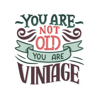 Eski usul doğum günü harfleri. Yıldönümü davetiyesi. Kutlama tasarımı için klasik davetiye şablonu. Vektör Komik alıntı