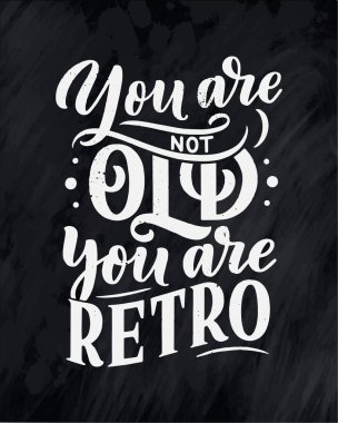 Eski usul doğum günü harfleri. Yıldönümü davetiyesi. Kutlama tasarımı için klasik davetiye şablonu. Vektör Komik alıntı