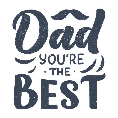 Babalar günü tebrik kartı için mektup, her şey için harika bir tasarım. Tipografi posteri. Vektör vintage çizimi.