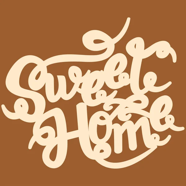 Home Sweet Home Card Hand Drawn Lettering Ink Illustration Hand — Stock Vector