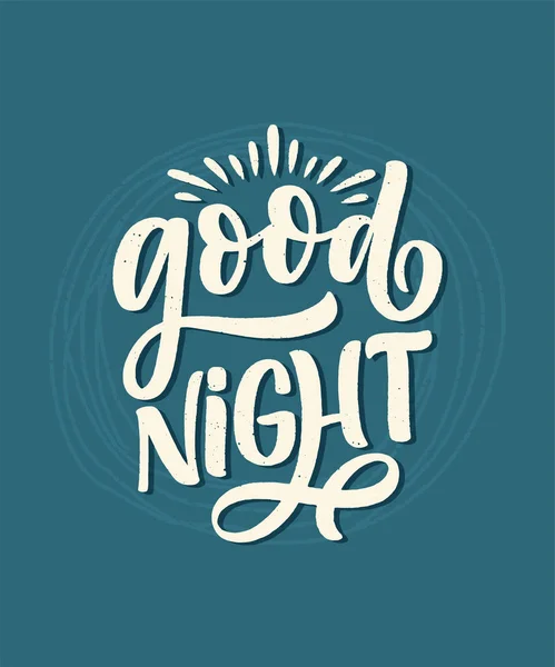 Letteratura Slogan Sul Sonno Buona Notte Disegno Illustrazione Vettoriale Grafica — Vettoriale Stock