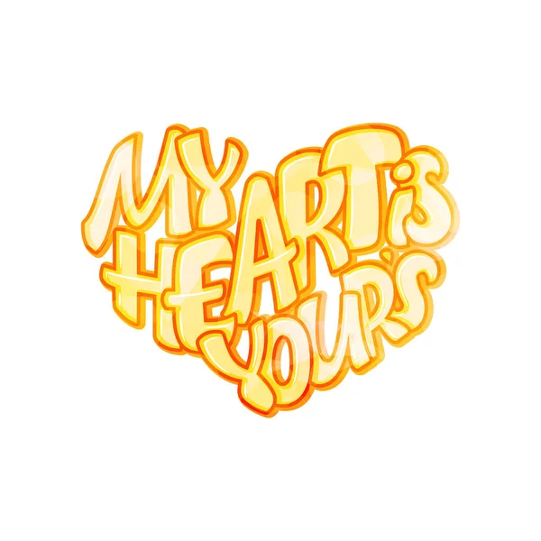 Big Heart Lettering Heart Your Typography Poster Valentines Day Cards — Stock Vector