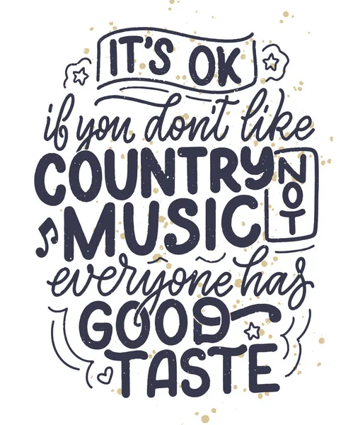 Lettrage Country Music Citation Pour Affiche Événement Direct Festival Concept — Image vectorielle