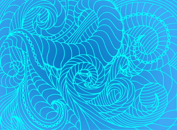 Abstrait Fond Onde Vectorielle Lignes Dessinées Main Doodle Modèle Floral — Image vectorielle