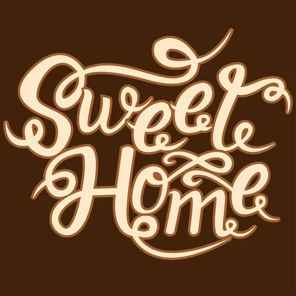 Home Sweet Home Card Hand Drawn Lettering Ink Illustration Hand — Stock Vector