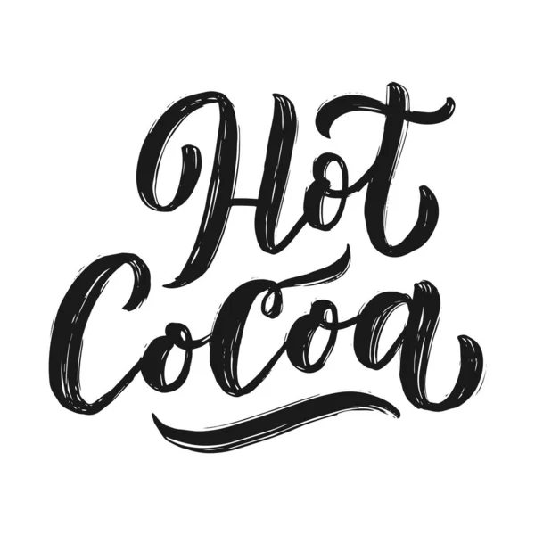 Composizione Lettere Mano Cacao Caldo Preventivo Disegnato Mano Cartelli Natalizi — Vettoriale Stock