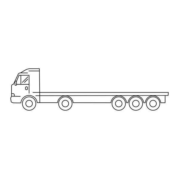 Ikona Transportu Liniowego Ilustracja Wektora Samochód Ciężarowy Wagon — Wektor stockowy