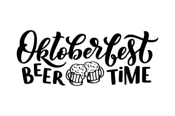 Logótipo Oktoberfest Festa Cerveja Vetor Lettering Banner Ilustração Design Festival — Vetor de Stock