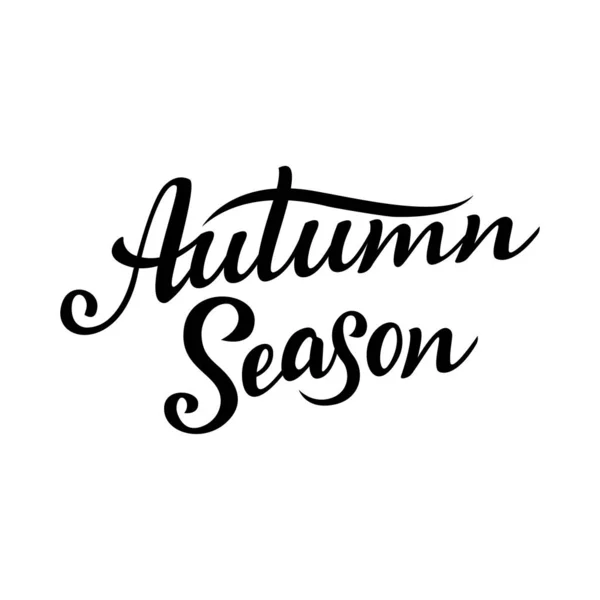 Autumn Season Lettering Hand Drawn Composition Sketch Design Elements Cards — Stock Vector