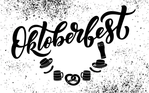 Logótipo Oktoberfest Festa Cerveja Vetor Lettering Banner Ilustração Design Festival — Vetor de Stock